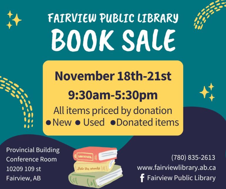 Book Sale Town of Fairview, Alberta